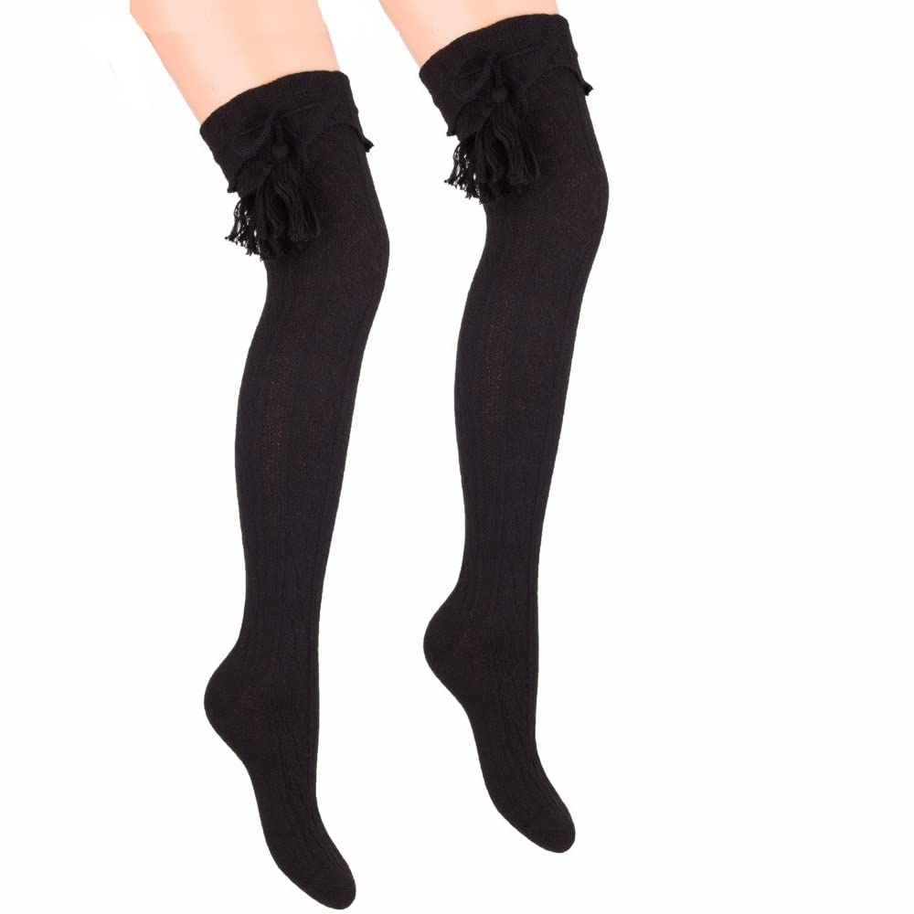 Marilyn Over The Knee High Socks - Cable Knit Boot Leg Warmers Stockings for Women - Winter Fashion & European Style - Perfect for Cold Weather, Outfits with Boots and Layered Looks