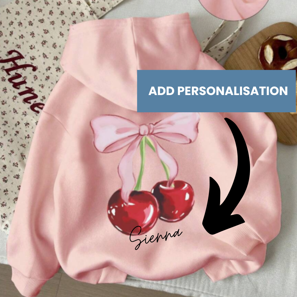 Coquette Cherry Bow Back Hoodie - Cute Oversized Sweatshirt for Women, Trendy Streetwear Fashion, Perfect for Casual Outfits & Loungewear