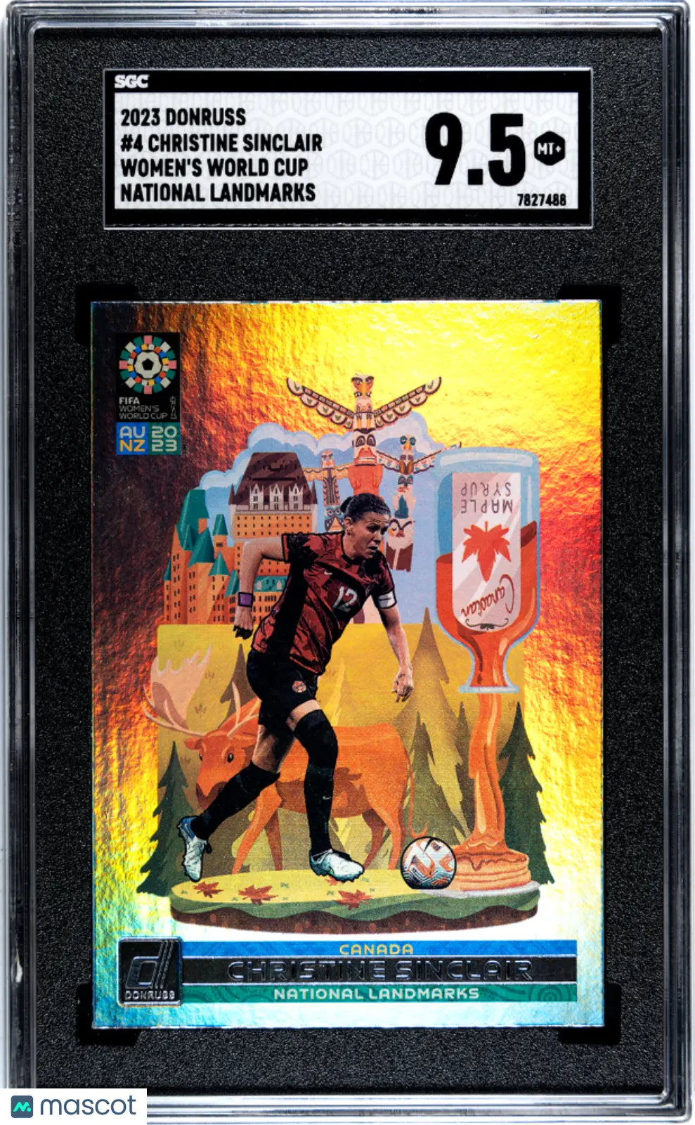 2023 Donruss Women's World Cup Christine Sinclair National Landmarks SGC 9.5 #4 - Rare Soccer Trading Card for Collectors, Perfect for Sports Memorabilia Displays and Fan Collections