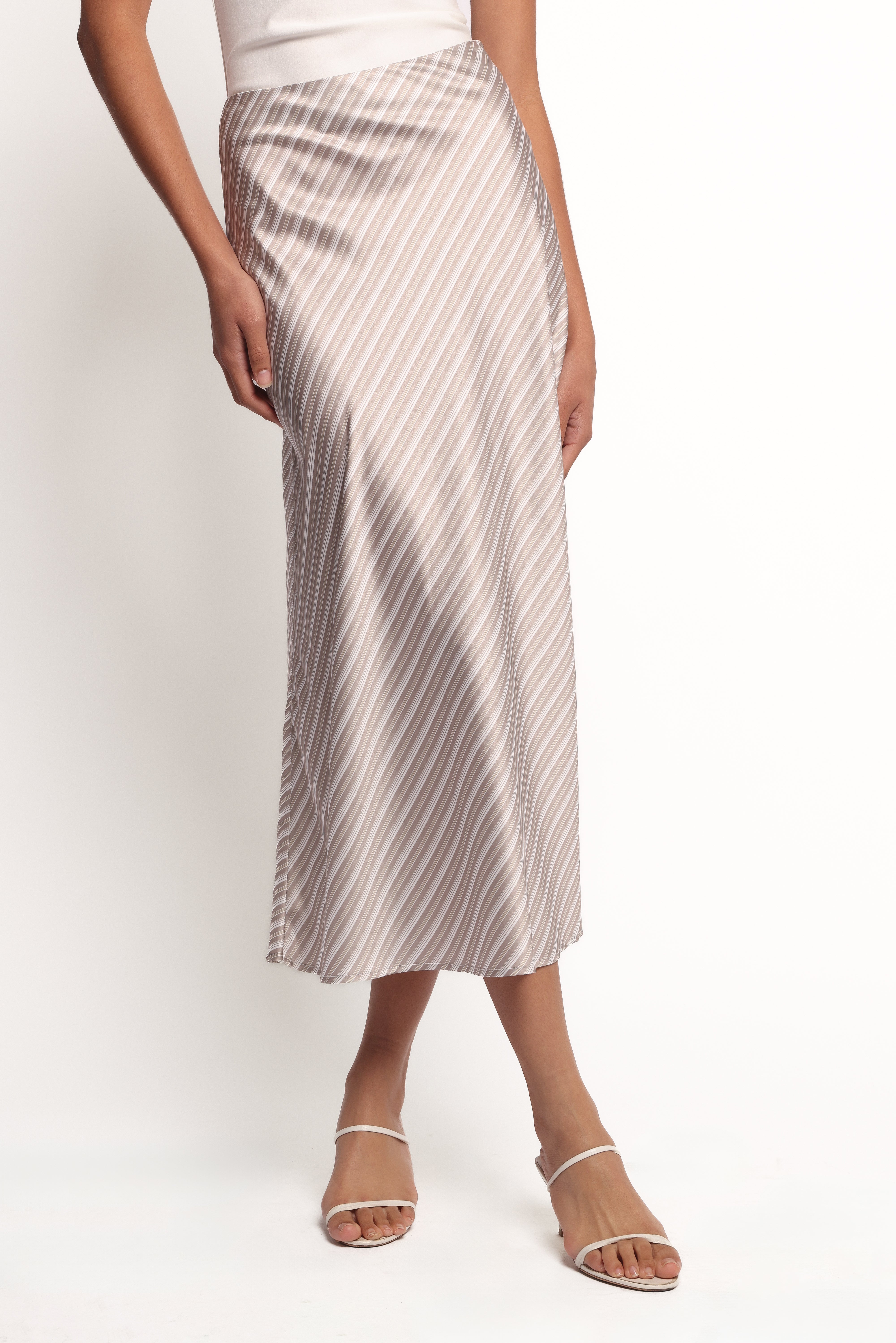 Corrina Midi Skirt for Women - Flowy A-Line Striped Skirt with Pockets | Casual Summer Skirt for Work, Date Night & Vacation Outfits