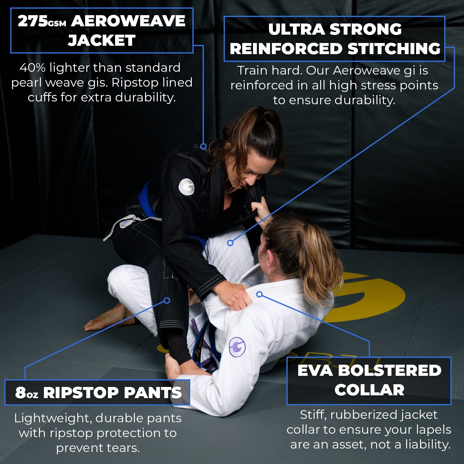 Premium Gold BJJ Women's Aeroweave Jiu Jitsu Gi - Ultra Lightweight Brazilian Jiu Jitsu Uniform for Women | Perfect for Training, Competition & MMA | Breathable & Durable BJJ Gi for All Seasons