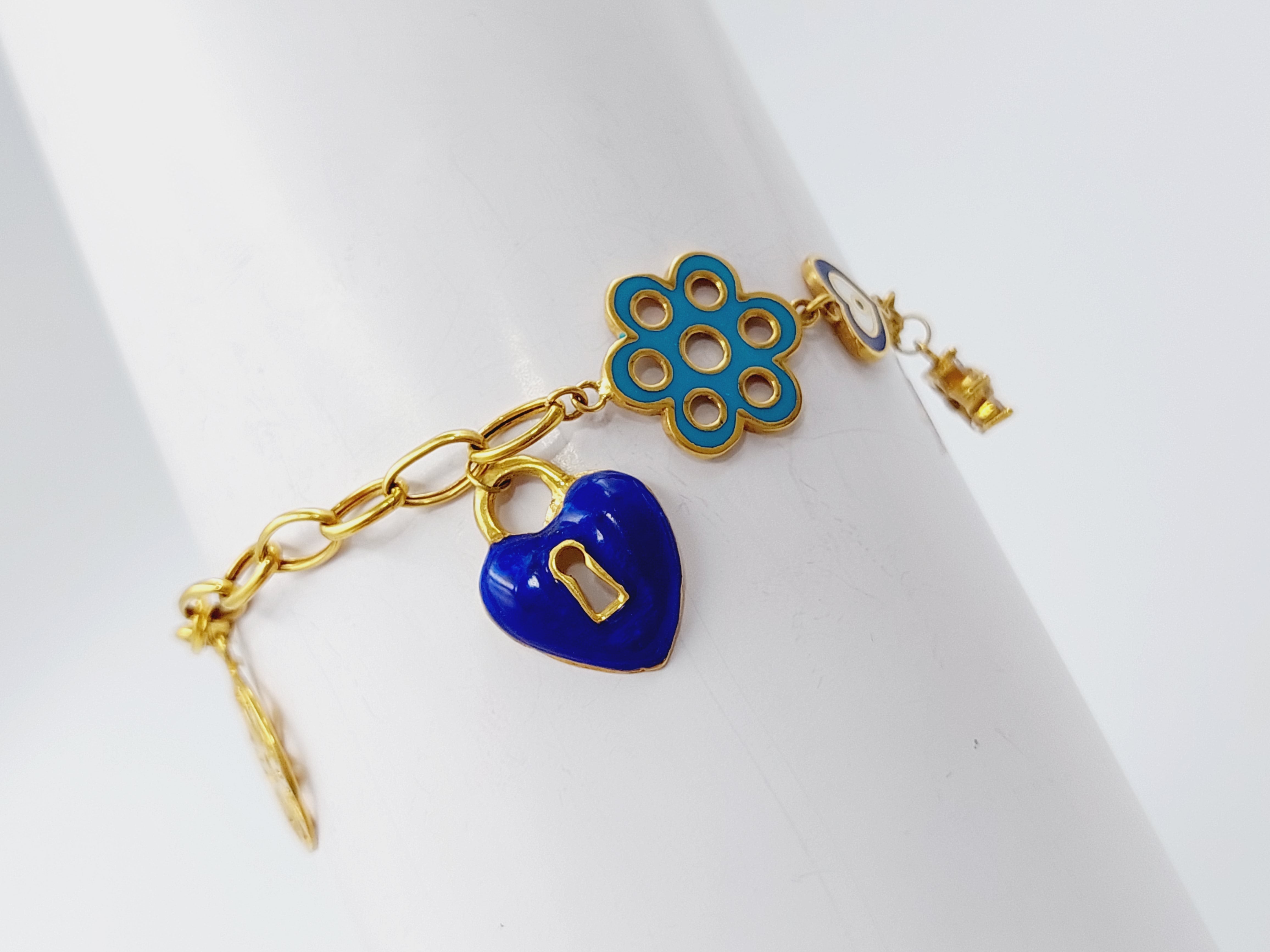 Elegant Enamel Charm Bracelet for Women - Vintage Floral Design Fashion Jewelry Gift for Her | Perfect for Parties, Weddings & Everyday Wear