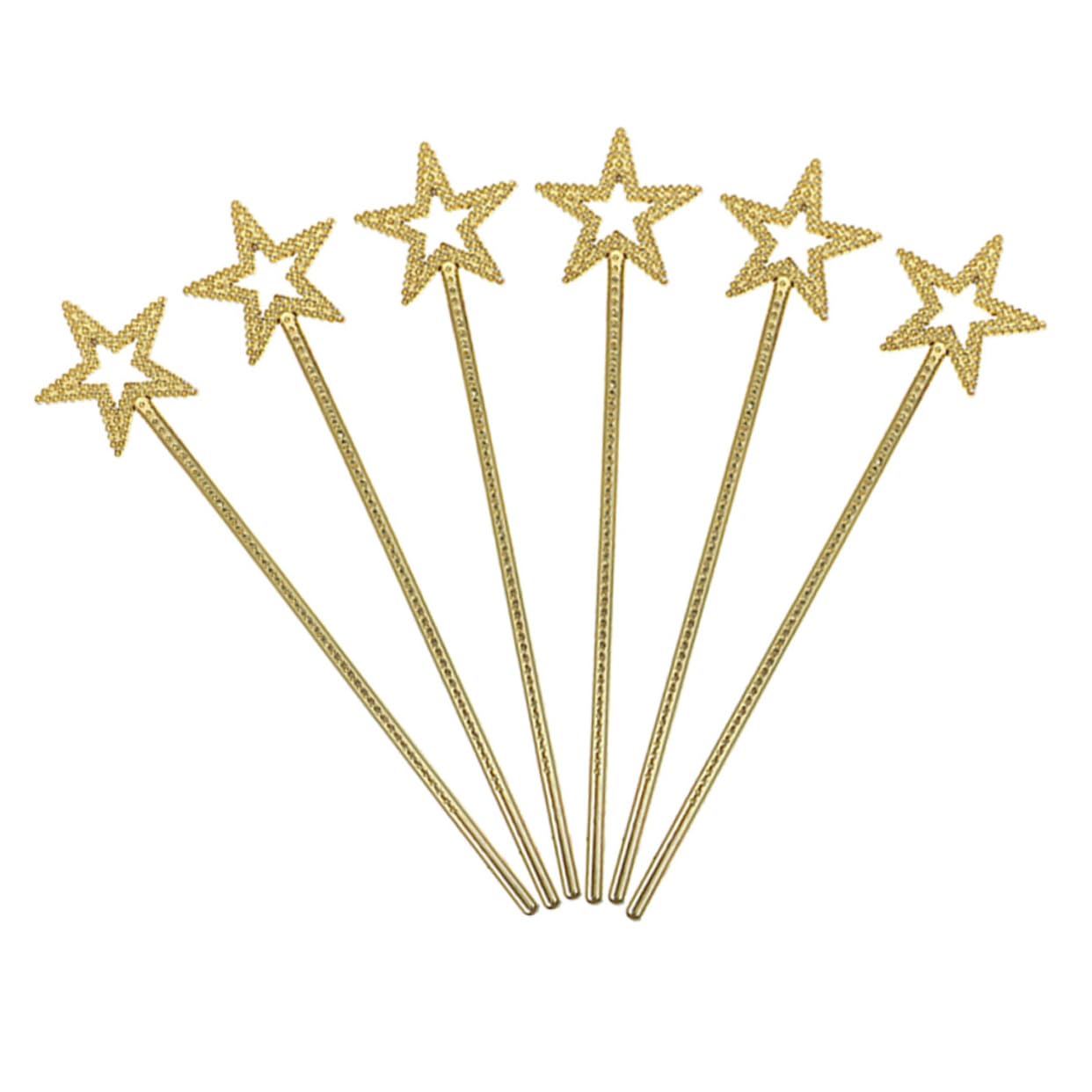 6-Piece Star Wand Set for Princess Dress Up - Fairy, Witch & Pretend Play Accessories - Perfect for Girls' Birthday Parties, Halloween Costumes & Fantasy Role Play