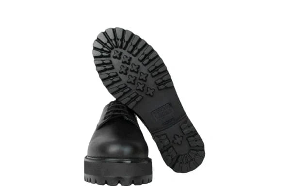 Farah Unisex Vegan Leather Chunky Derby Shoes for Men & Women | Black | Comfortable & Stylish for Casual Wear, Office & Outdoor Activities