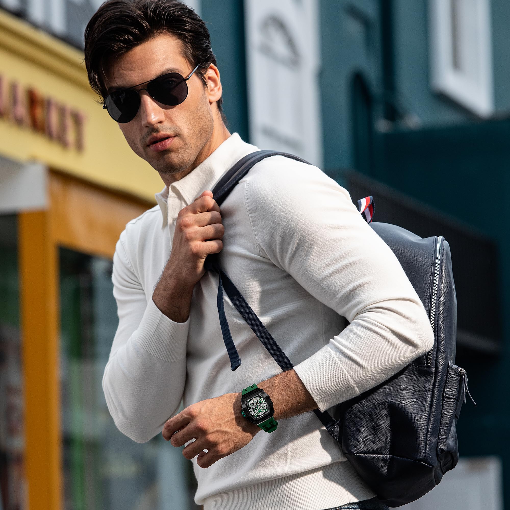 TSAR BOMBA Luxury Automatic Watch for Men - Japanese Mechanical Movement, 50M Waterproof, Stainless Steel Case, Sapphire Crystal, Big Face - Perfect for Business, Formal Events & Unique Fashion Gifts