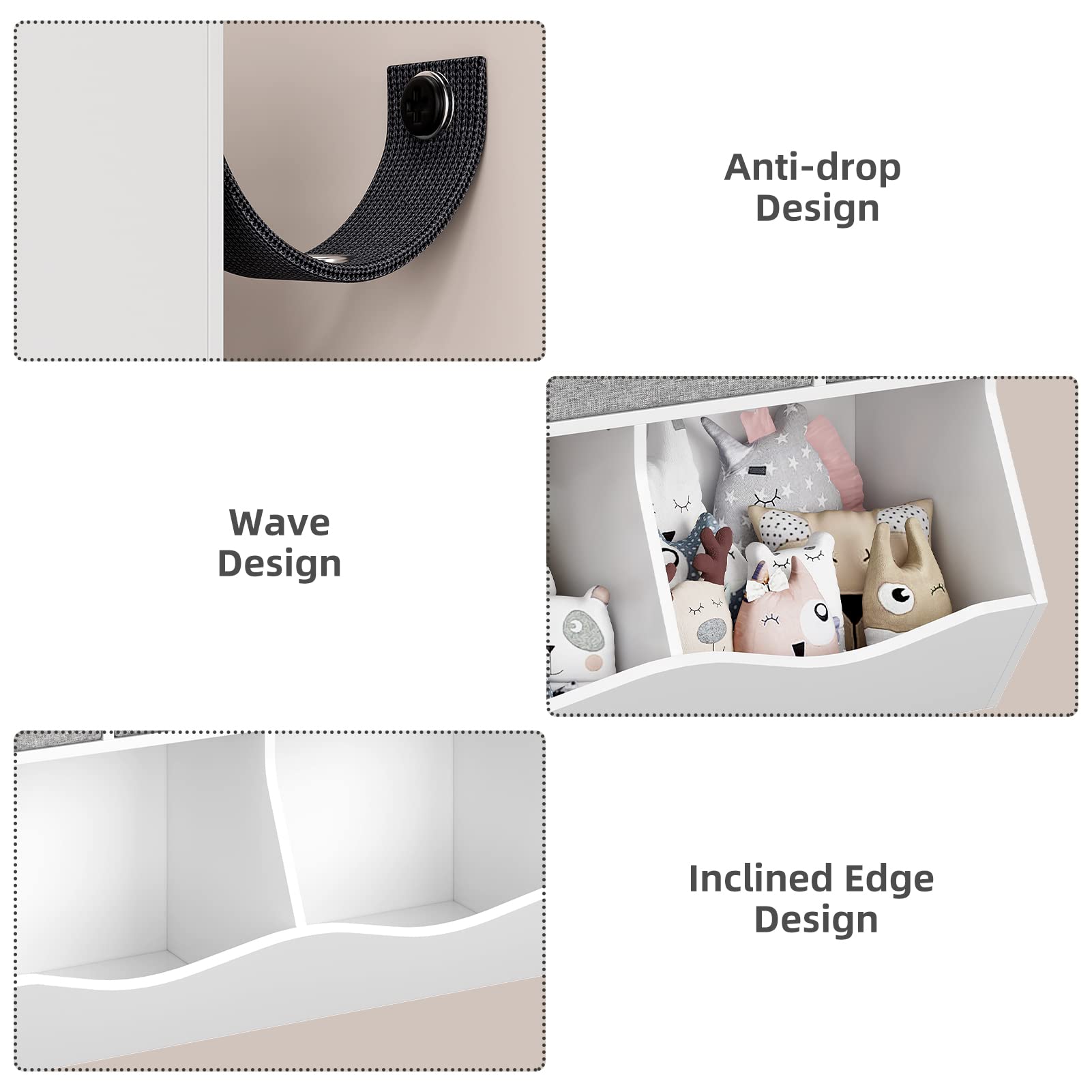 **White Kids Bookshelf & Bookcase with Toy Storage, Multi-Shelf Cubby Organizer, Cabinet & Drawers for Boys & Girls - Perfect for Children's Room, Playroom, Hallway & Bedroom**