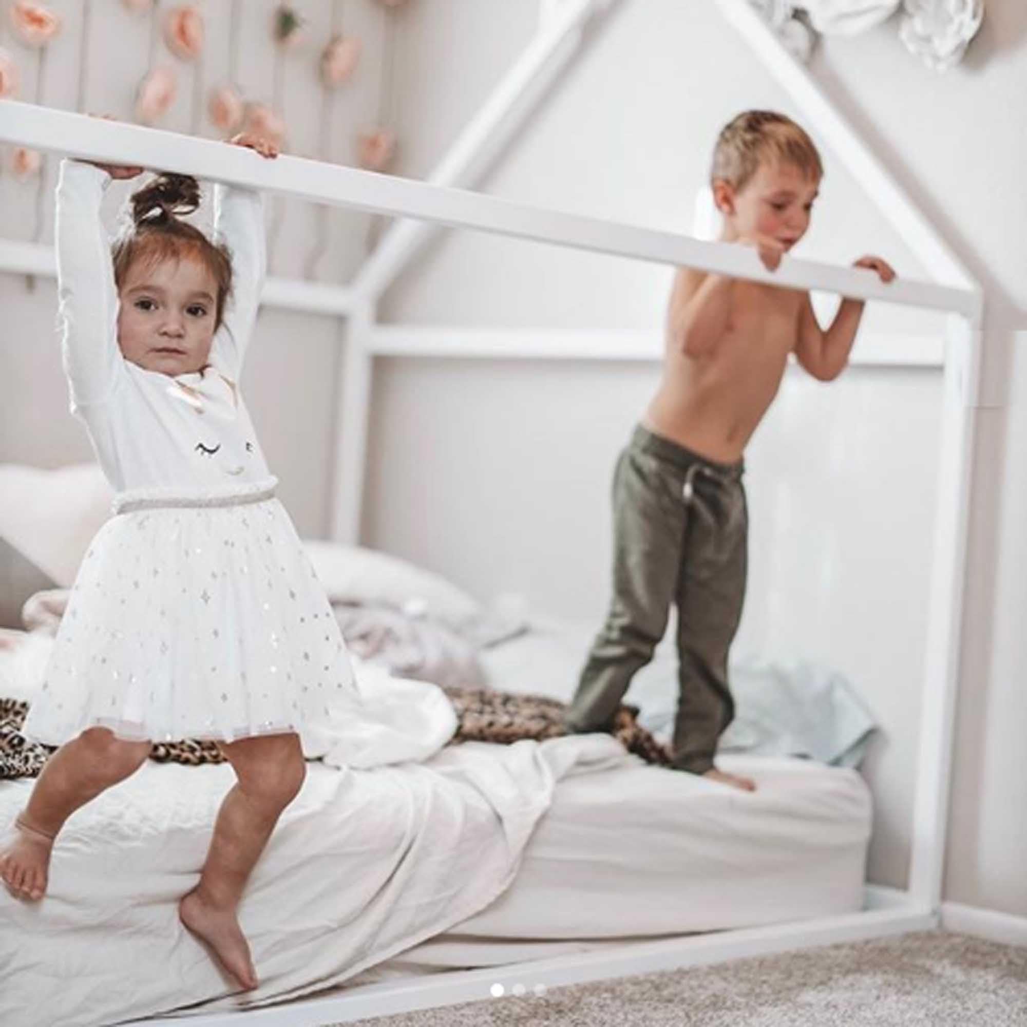 Montessori Toddler Bed Frame - Full Size House Bed for Kids - Play & Sleep