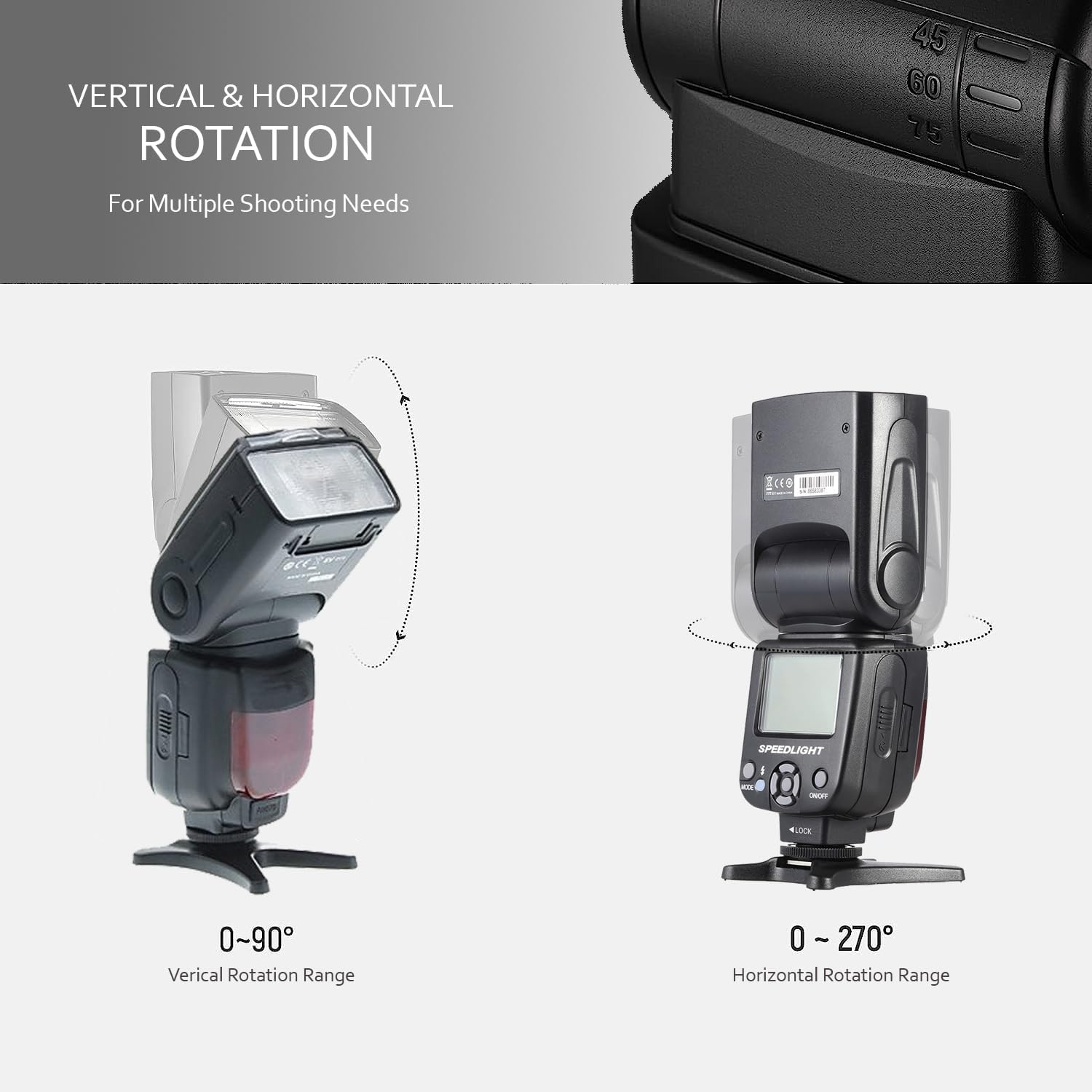 Sony Alpha 7R II Compatible Speedlite Flash with LCD Display - Professional DSLR Camera Flash for Wedding, Portrait & Night Photography