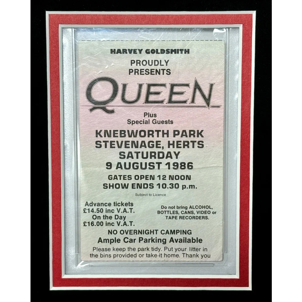 Freddie Mercury Queen Last Concert Authentic Ticket PSA COA Framed Memorabilia - Perfect for Music Fans & Rock Collectors