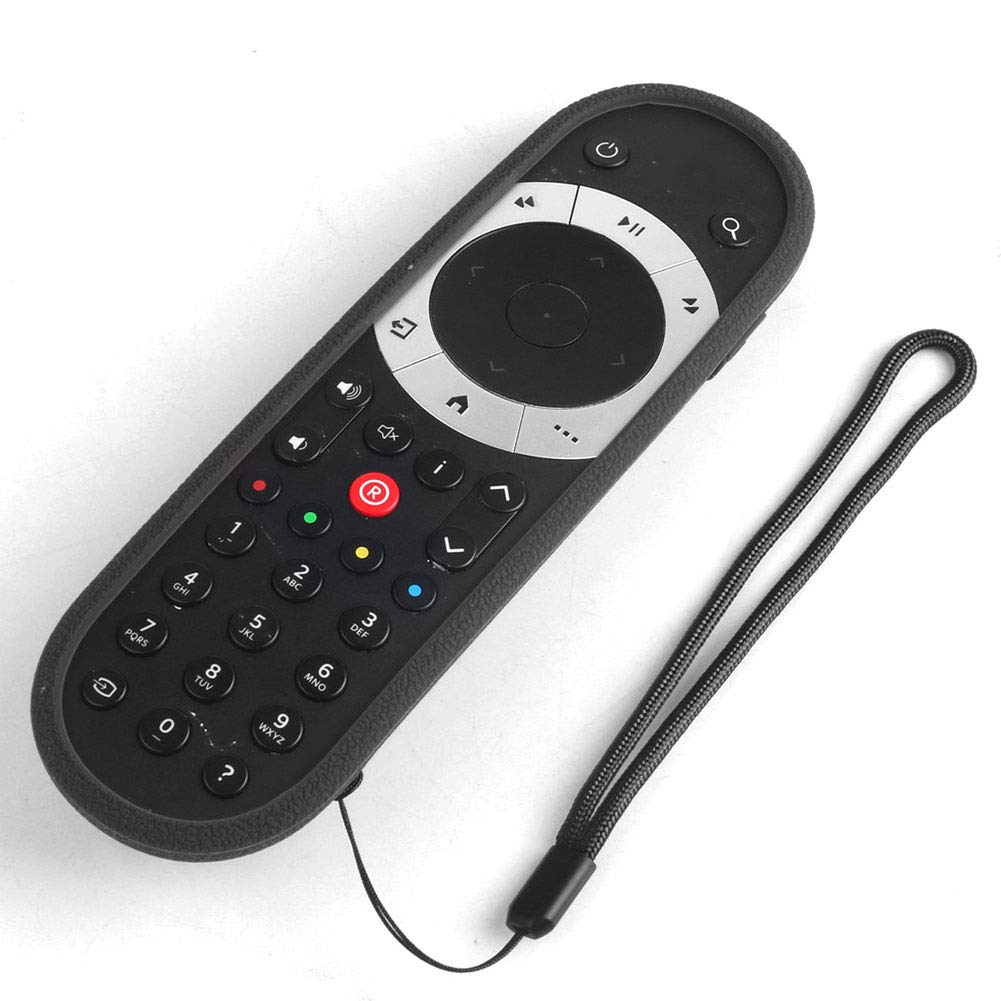 Silicone Anti-Slip Remote Control Cover for Q TV - Protective Case with Lanyard (Black) | Perfect for Living Room, Bedroom & Travel Use
