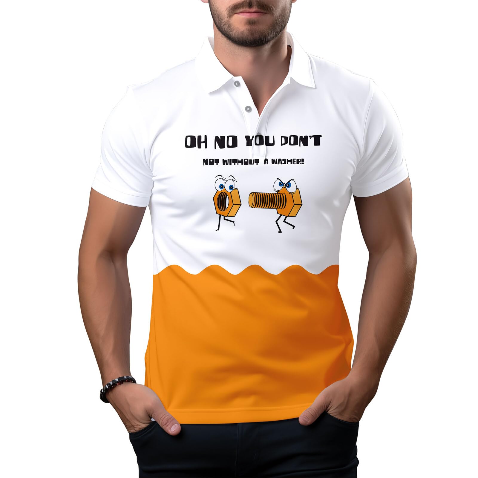 Funny Hawaiian Golf Shirts for Men - Breathable Dry Fit Short Sleeve Shirt - Perfect for Summer Golfing, Beach Vacations & Casual Outings