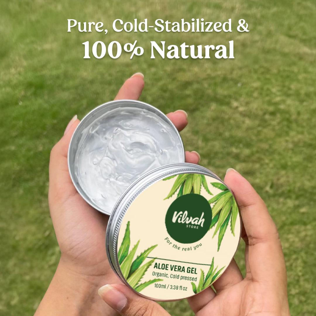 Organic Aloe Vera Gel for Skin & Hair Care - Hydrating, Soothing, and Healing - Perfect for Sunburn Relief, Moisturizing, and Hair Growth