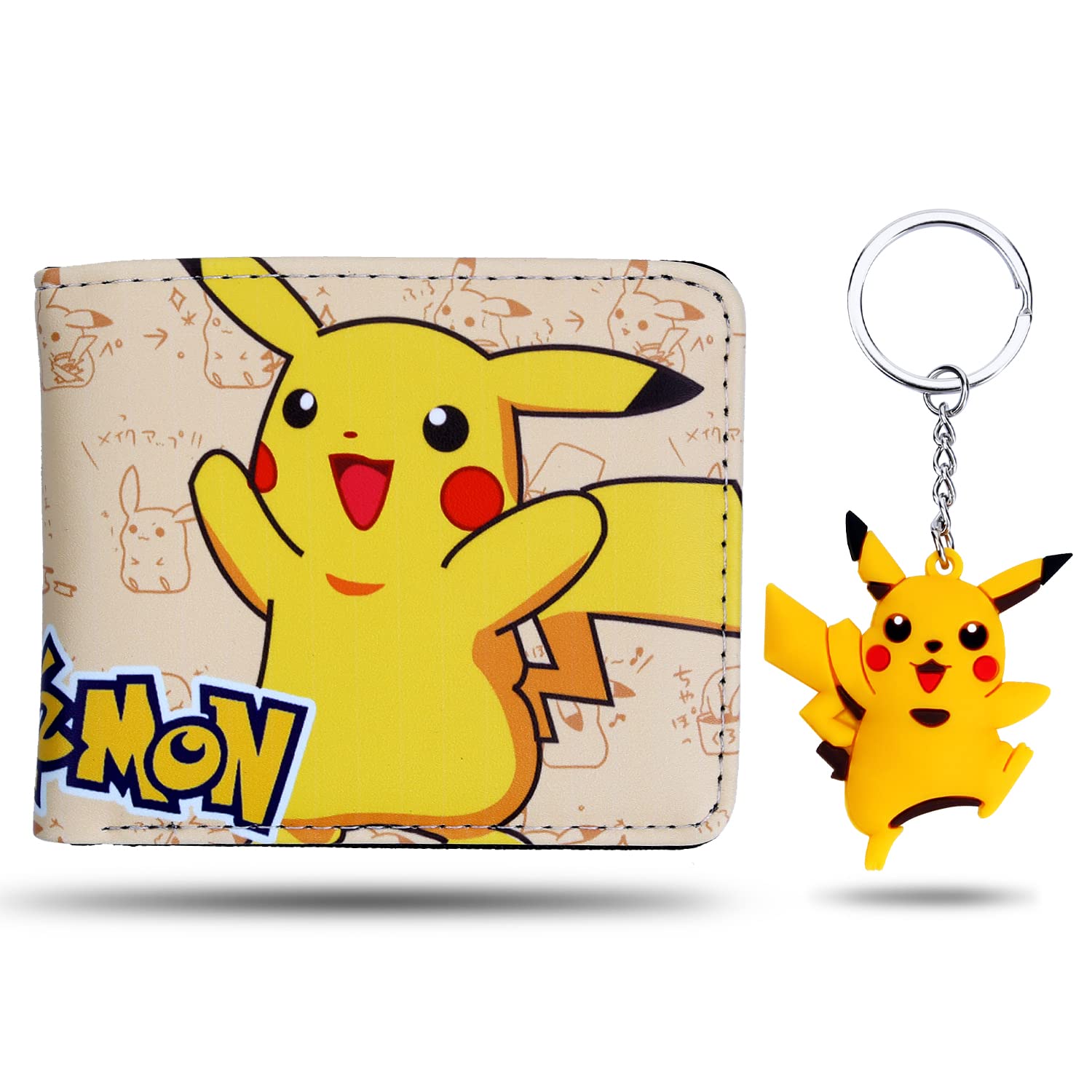 Raeekkda Bi-fold Unisex PU Leather Wallet - Slim RFID Blocking Card Holder with Coin Pocket for Men Women Boys Girls - Perfect for School, Travel & Everyday Use (Cartoon Anime Game Character Design)