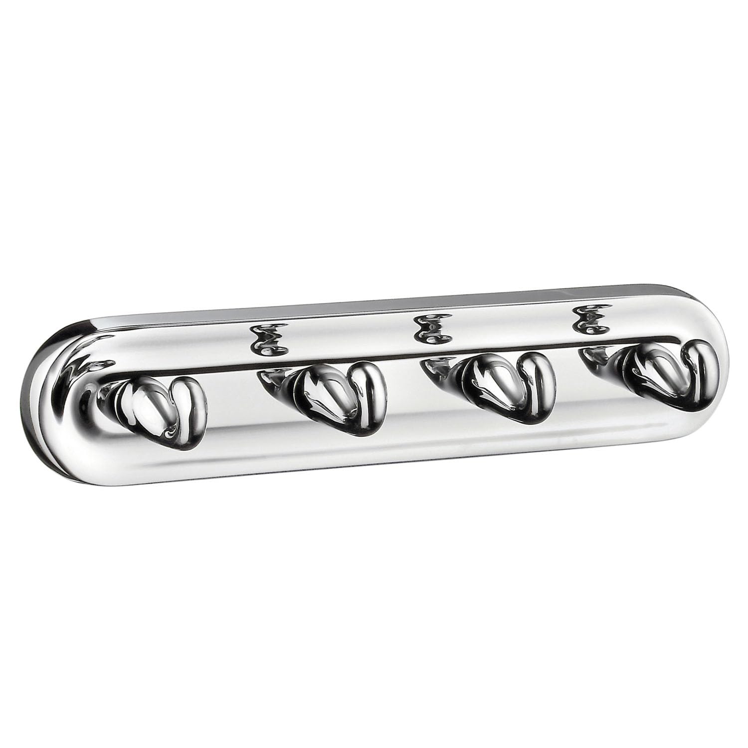 Polished Chrome Quadruple Towel Hook - 4 Pack Bathroom Wall Hooks for Towels, Robes & Accessories - Perfect for Bathroom, Spa, Locker Room & Home Decor