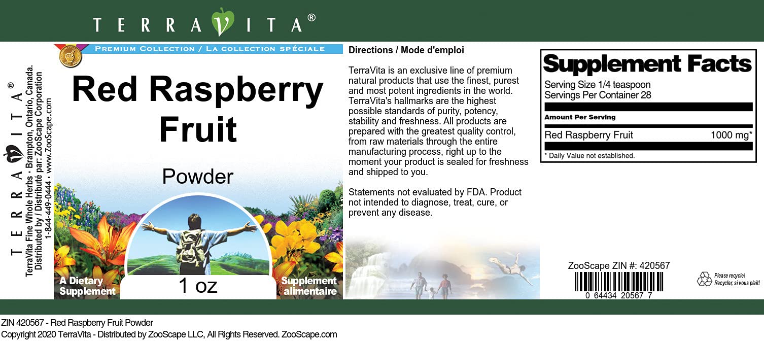 Organic Red Raspberry Fruit Powder 1 oz (3 Pack) - Antioxidant Superfood for Smoothies, Baking & Healthy Recipes | ZIN: 420567 | Gluten-Free & Vegan Supplement