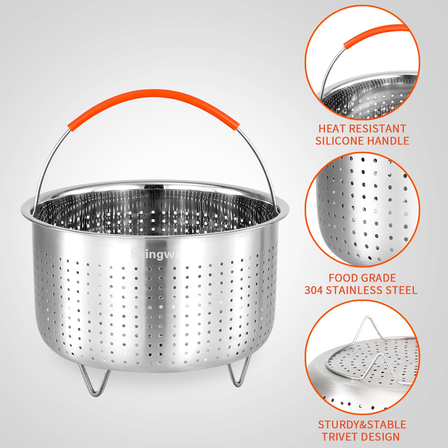 Stainless Steel Steamer Basket for Instant Pot - 3qt Vegetable Steamer Insert for Cooking Healthy Meals | Perfect for Steaming Veggies, Dumplings & Seafood in Pressure Cookers & Pots