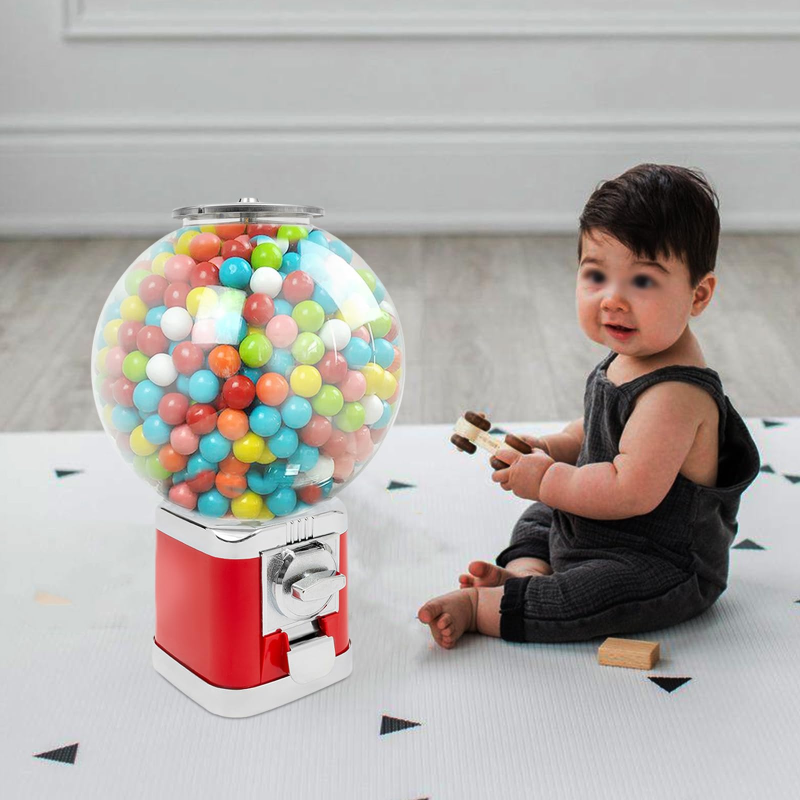**Mini Red Candy Gumball Vending Machine - Capsule Toy Dispenser for $1 Coin - Perfect for Business, Parties & Home Use**
