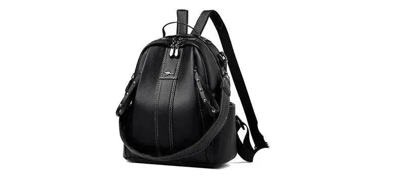 Premium Genuine Leather Women's Backpack Purse - Fashionable & Durable Handbag for Work, Travel & Daily Use