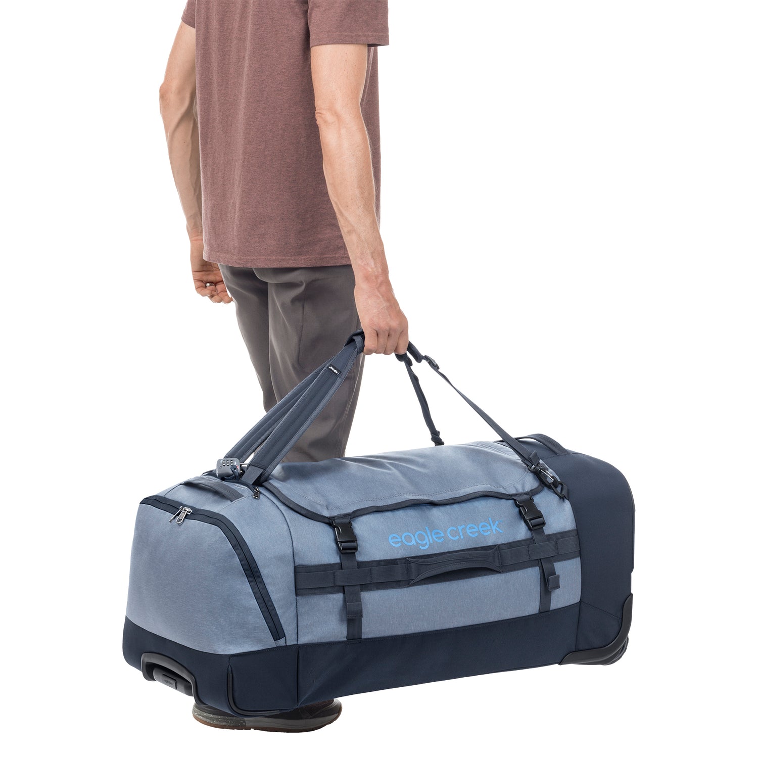 Eagle Creek Cargo Hauler XT Wheeled Duffel 32 Inch Durable Travel Bag - Glacier Blue for Adventure Travel & Outdoor Gear Storage