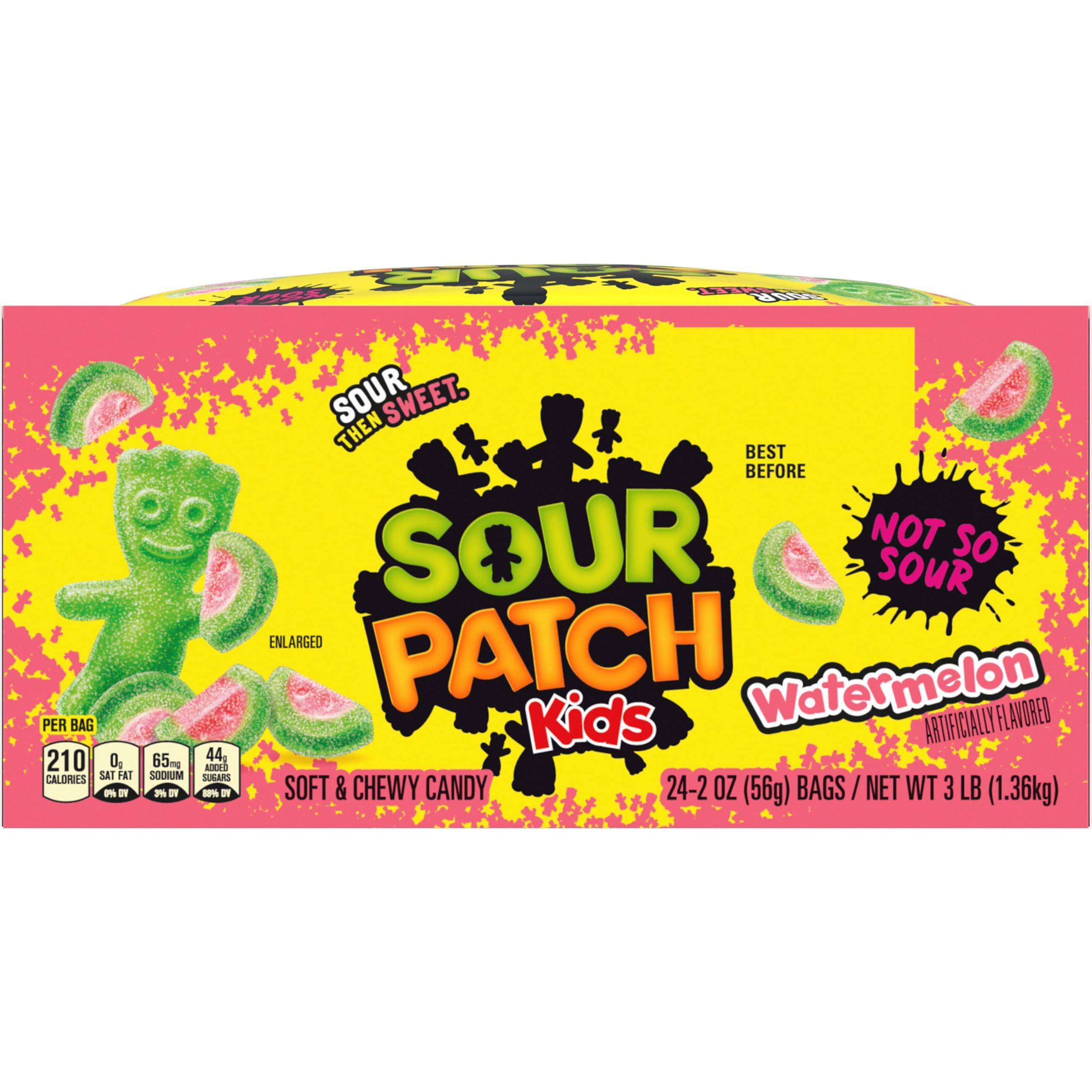 Sour Patch Kids Watermelon Soft & Chewy Candy - Bulk Pack of 24 (2 oz Bags) - Sweet & Tangy Treats for Parties, Movie Nights & Snacking