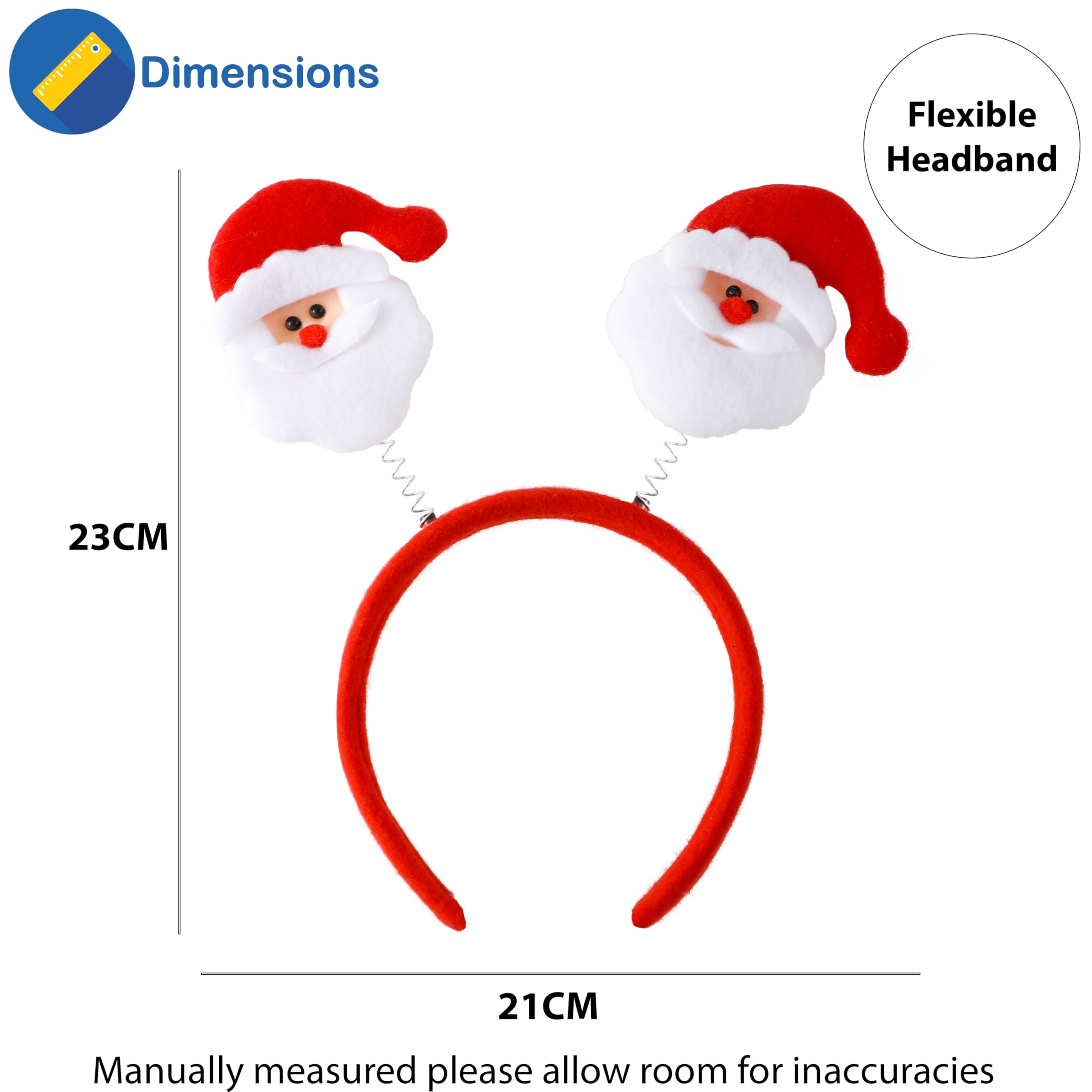 Festive Christmas Headbands with Antlers - Cute Xmas Costume Ears for Men, Women & Kids - Holiday Party Headwear for Family Gatherings, Office Celebrations & Christmas Photo Props