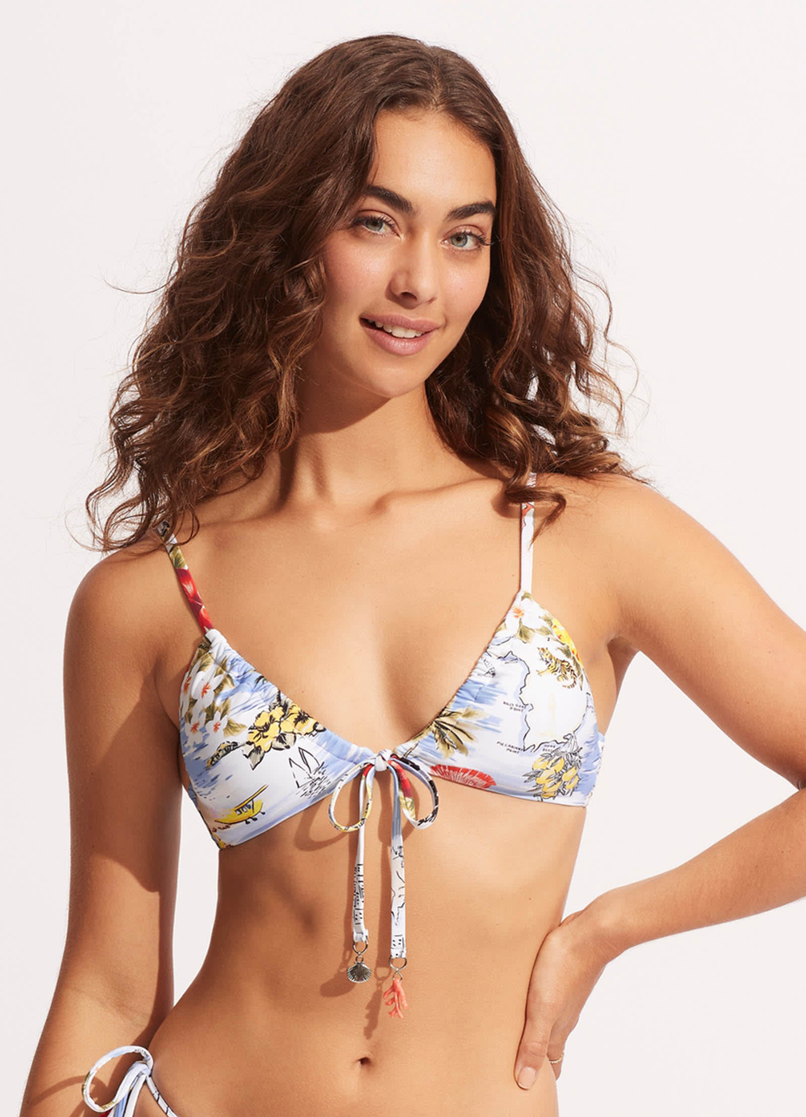 Coast To Coast Drawstring Bralette - Soft Powder Blue Wireless Bra for Women | Comfortable Lounge & Sleep Wear for Everyday Use