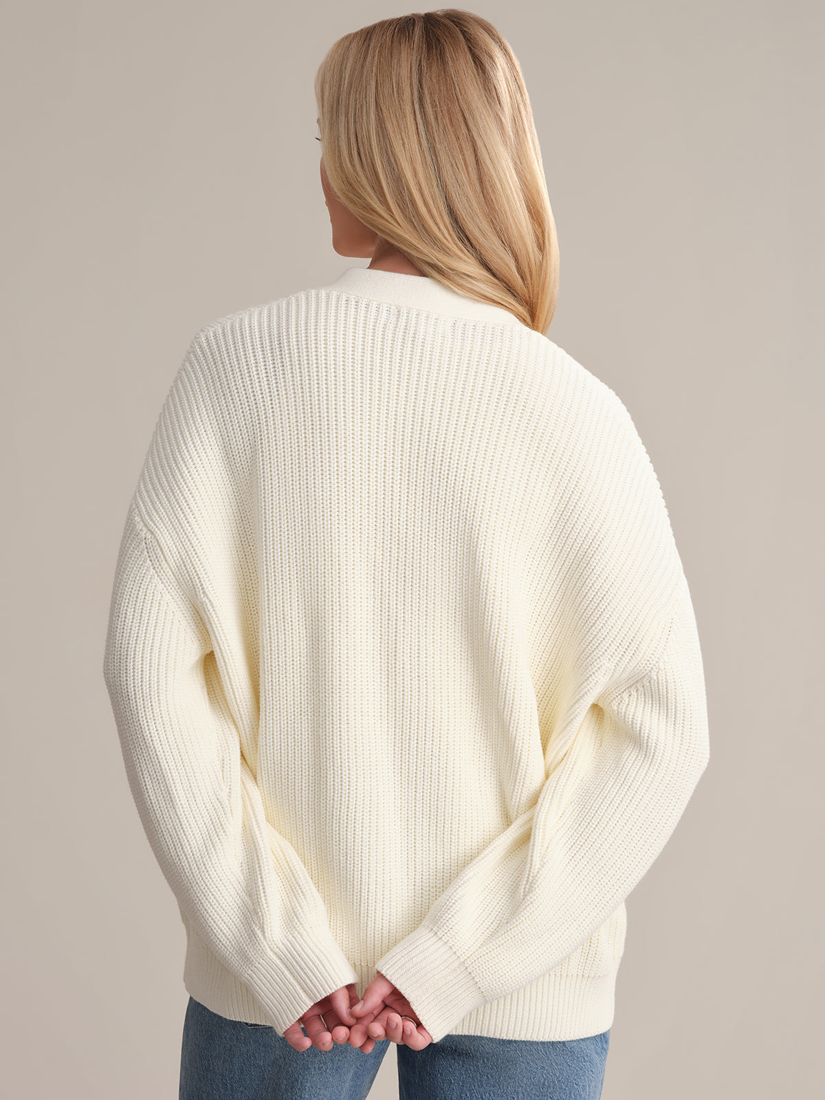 Emilia Women's Soft Cotton Cocoon Cardigan - Cozy Oversized Sweater for Lounge, Travel & Fall Layering