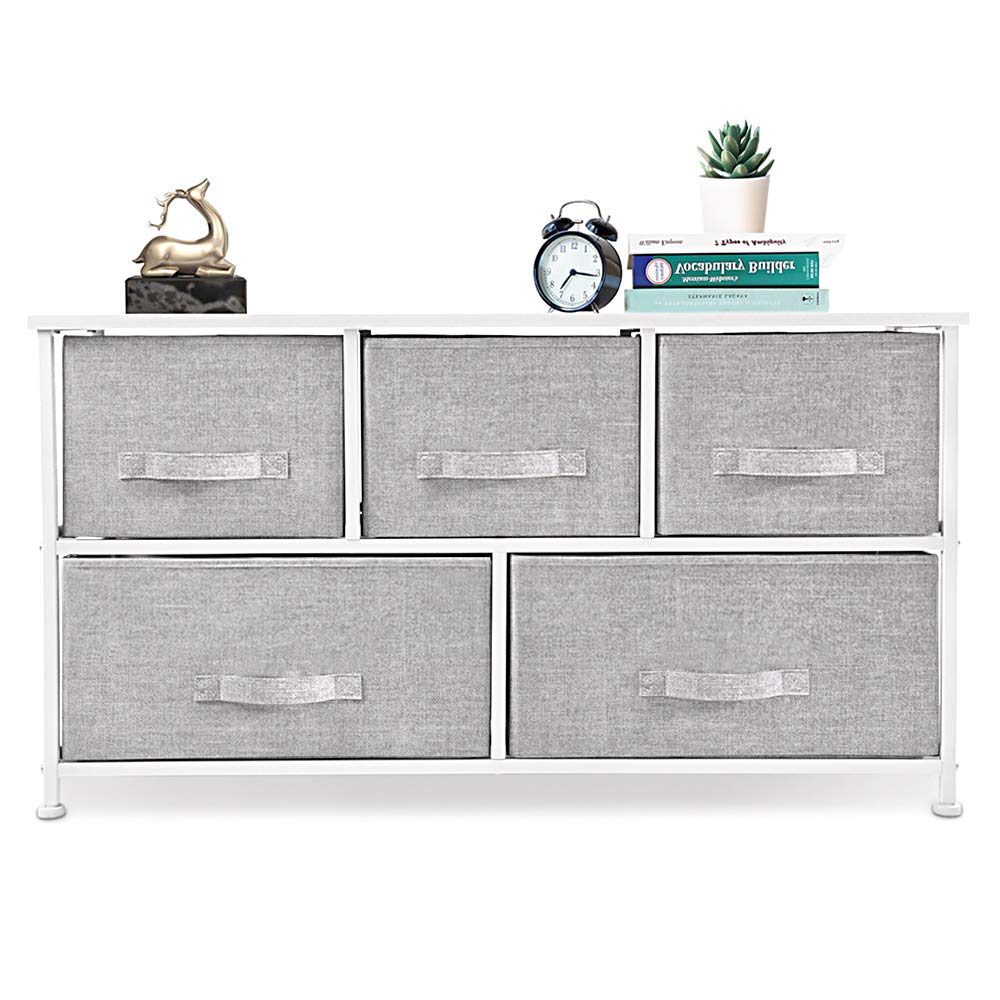 Bigroof 6-Drawer Dresser with Steel Frame & Wood Top - Fabric Storage Organizer for Bedroom & Bathroom - Perfect for Clothes, Blankets, Plush Toys & Home Organization (Ideal for Small Spaces & Nursery Storage)