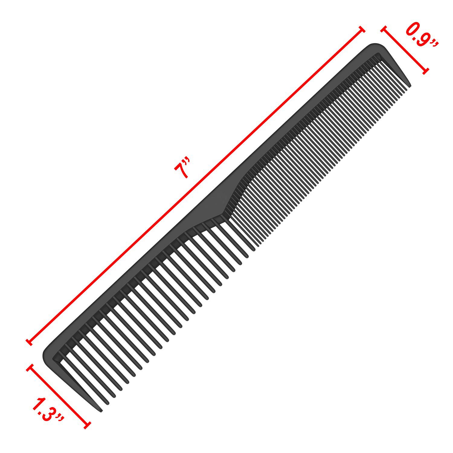 Verceys Professional 7-Inch Black Carbon Fiber Comb - Anti Static, Heat & Chemical Resistant - Wide & Fine Tooth Design for All Hair Types (Men & Women) | Perfect for Styling, Salon Use & Travel