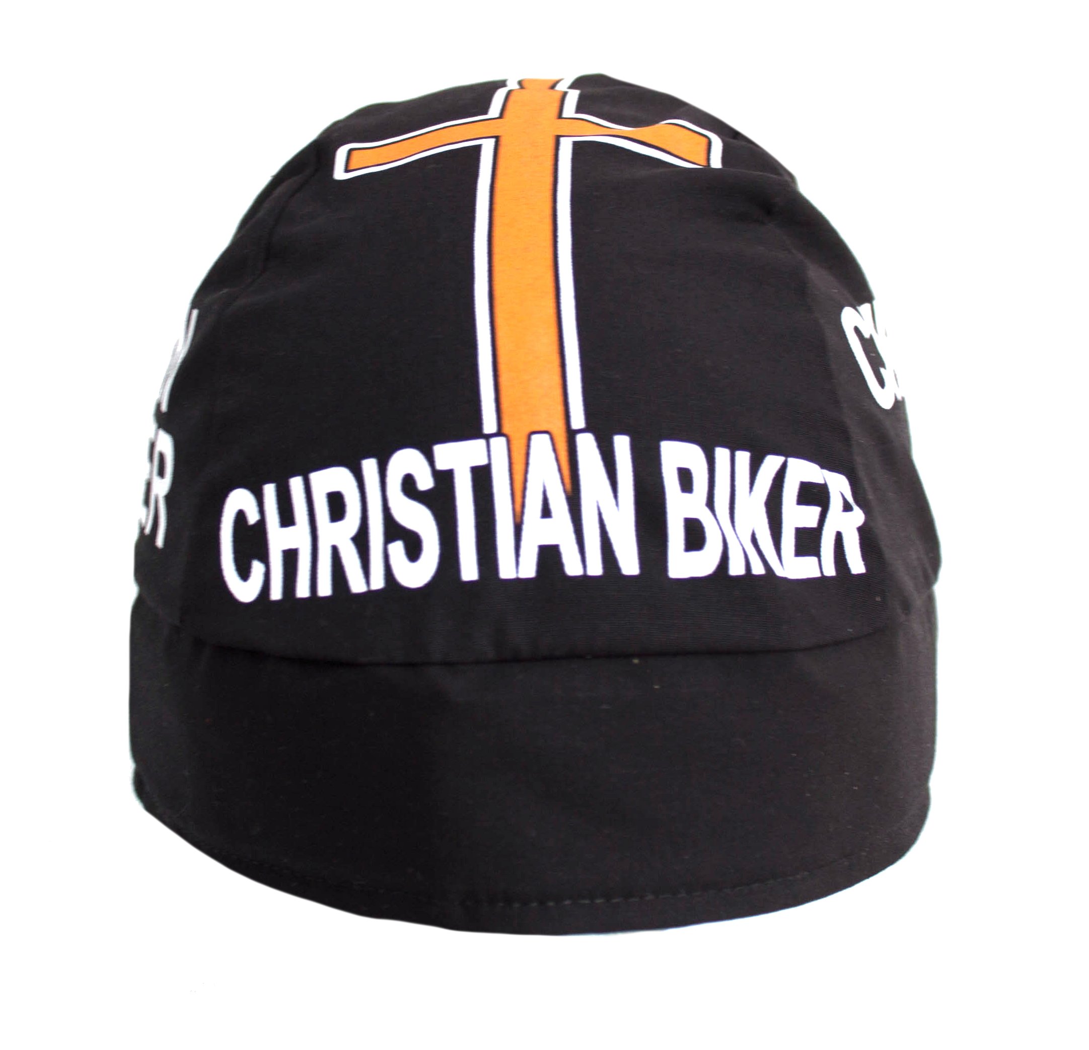 Adjustable Christian Biker Cross Skull Cap Bandana - Black Tie Headwear for Motorcycle Riders, Outdoor Activities & Religious Events