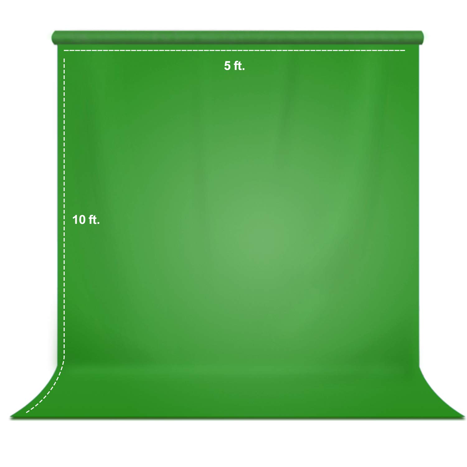 5' X 10' Green Chromakey Backdrop for Photography & Video - Seamless Studio Background for YouTube, Twitch Streaming, Virtual Meetings & Professional Photo Shoots - AGG184-A