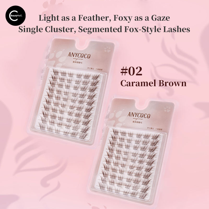 ANYCOCO Fox Eye Cluster Lashes - Natural Wispy False Eyelashes for Dramatic Volume & Length | Perfect for Parties, Weddings, and Special Occasions