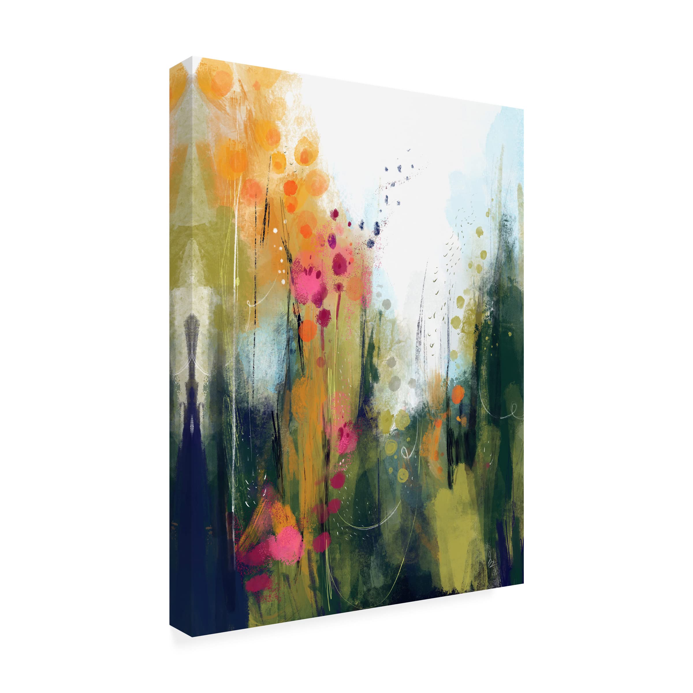 Trademark Fine Art 'Wildwood' Canvas Wall Art by Ishita Banerjee - Nature Inspired Landscape Painting for Living Room, Bedroom & Office Decor