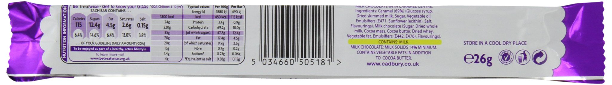 Cadbury Curly Wurly Chocolate Candy Bar - 60 Count (21.5g Each) | Chewy Caramel & Milk Chocolate Treat | Perfect for Parties, Gifts & Snacking