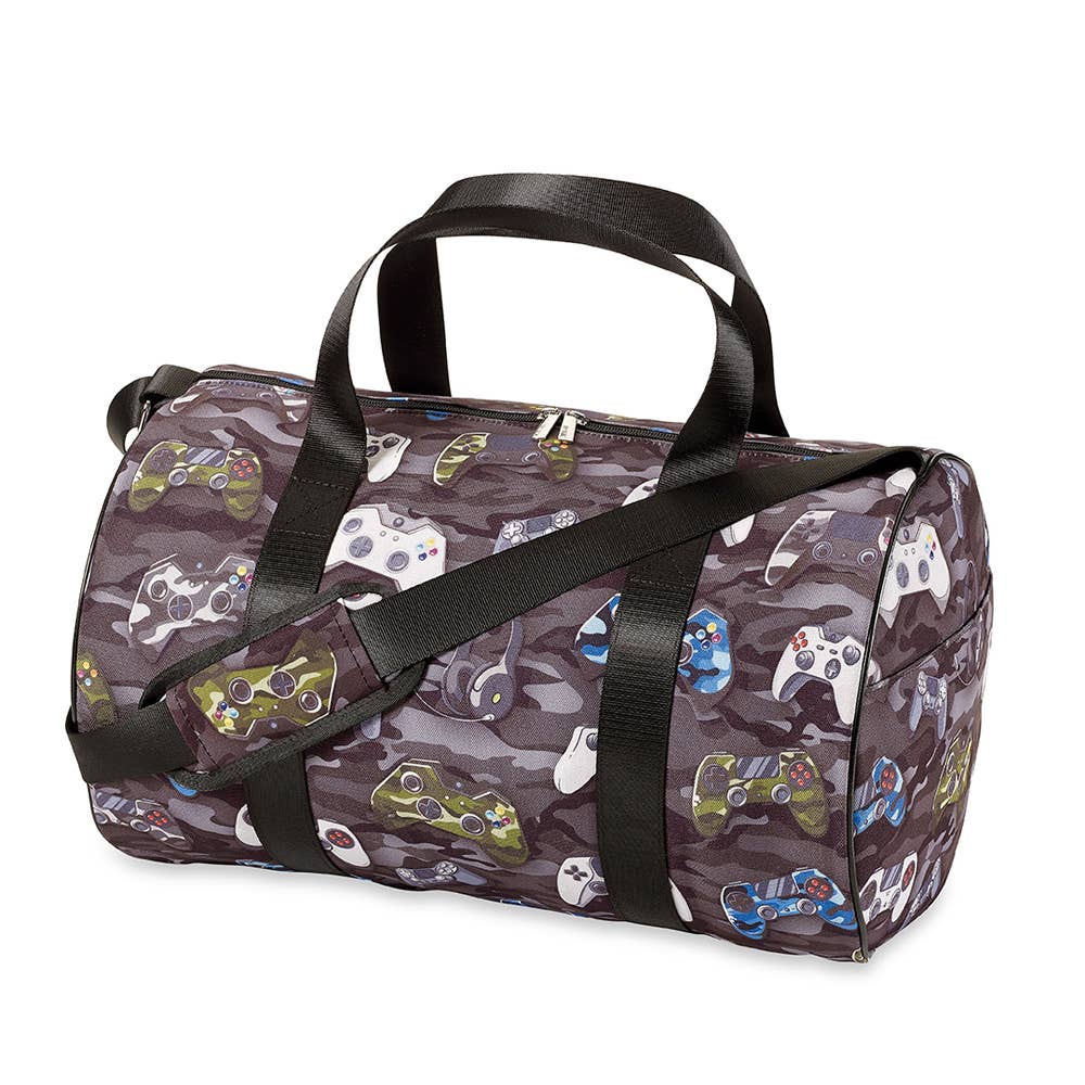 Premium Gamer Duffle Bag for Travel & Esports - Waterproof Gaming Gear Storage with USB Charging Port | Perfect for Tournaments, Gym & Weekend Getaways