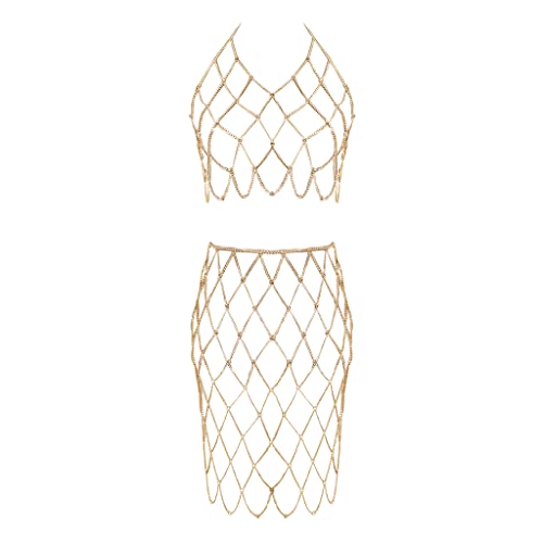 Gold Color-Bra Body Garment Chain Waist Chain Suit-6