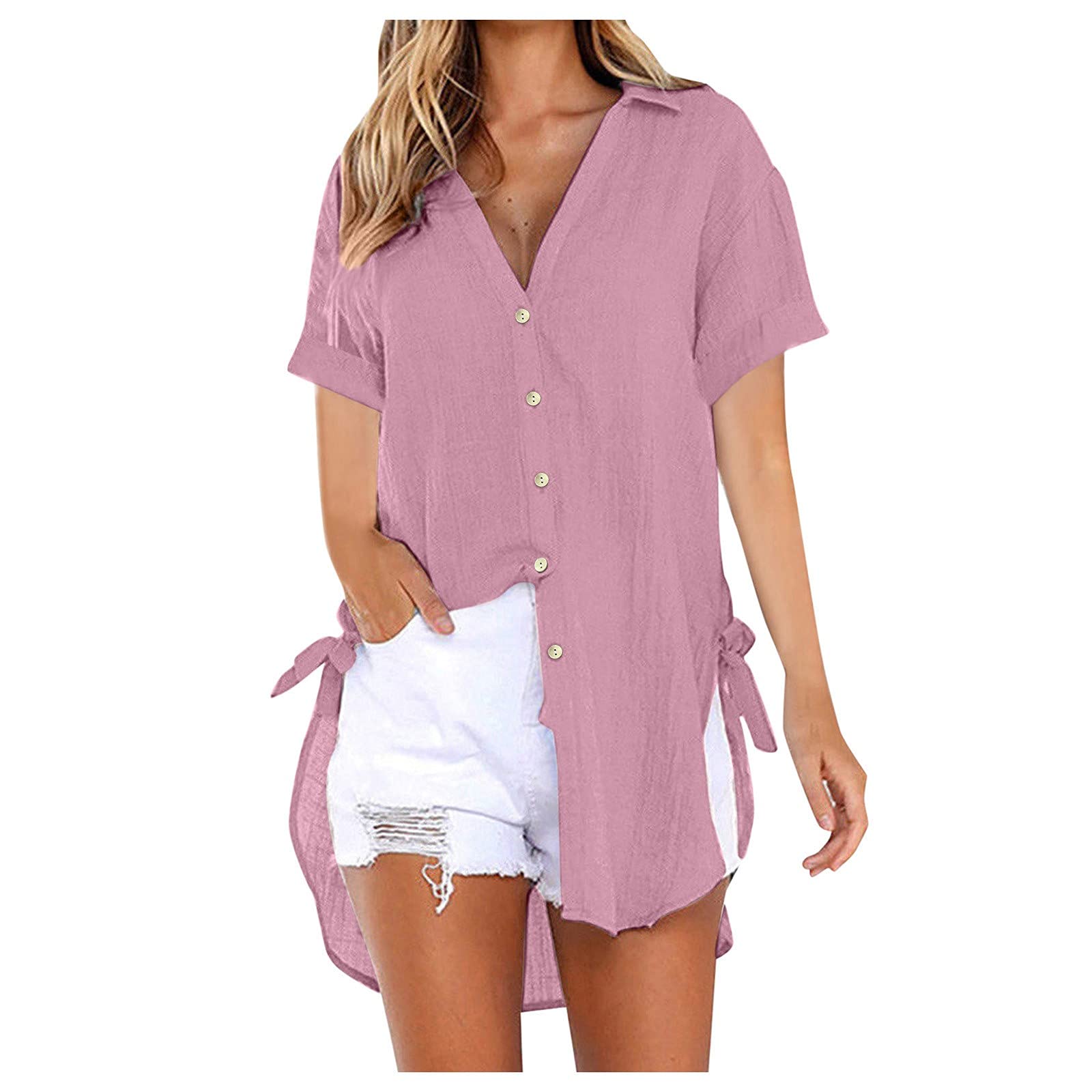 Women's Casual Long Sleeve Button Down Shirt - Loose Fit Cotton Blouse Tops for Ladies (Black) | Perfect for Office Wear, Date Nights & Everyday Outfits