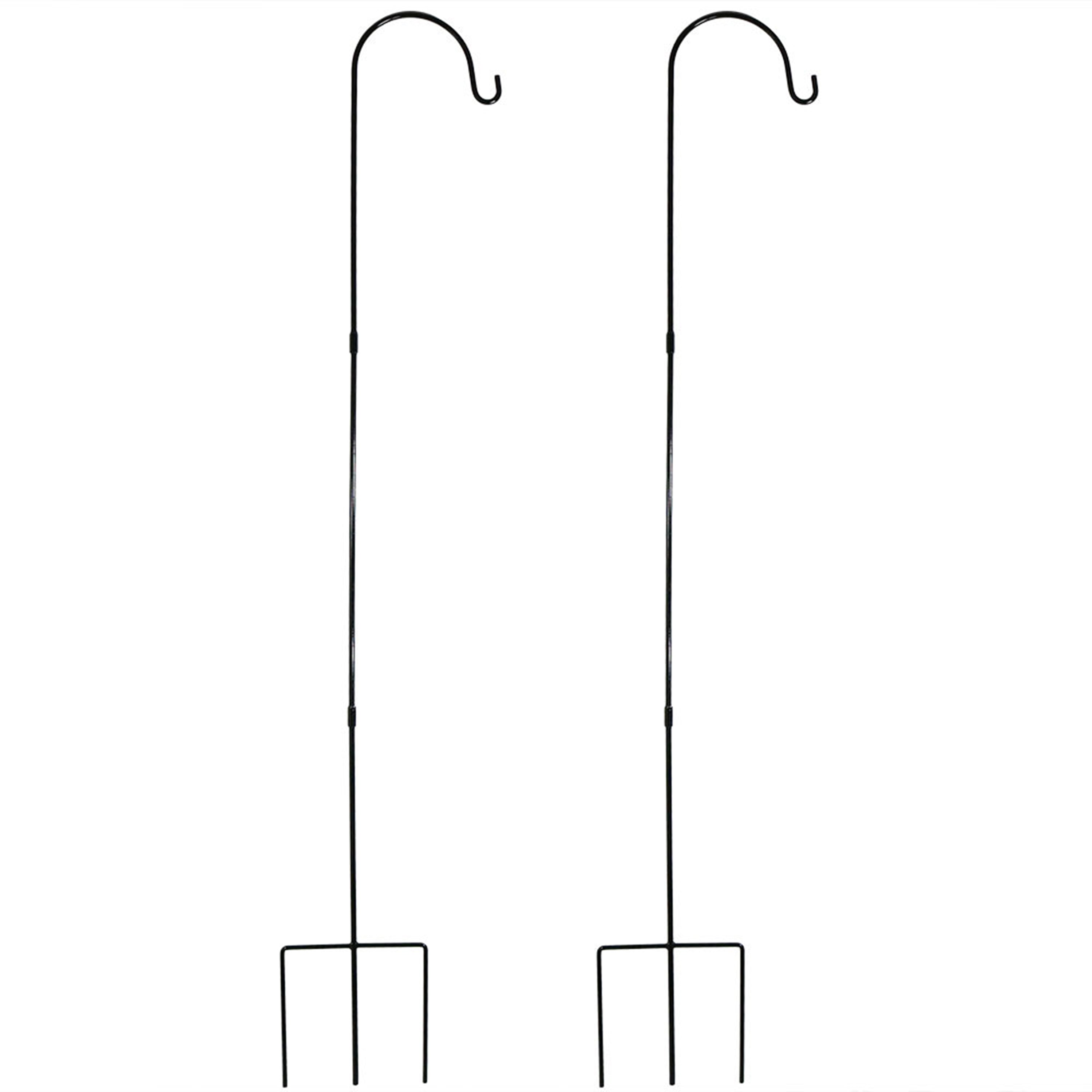 Sunnydaze Decorative Single Shepherd Hooks Set of 2 - 82 Inch Tall Outdoor Garden Hooks for Hanging Plants, Lanterns & Bird Feeders - Perfect for Patio, Yard & Landscape Decor