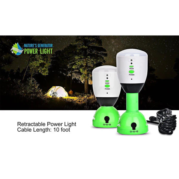 Nature's Generator Power Light - Portable Solar Generator for Camping, Emergencies & Off-Grid Power - Reliable Backup Energy Solution for Home & Outdoor Use