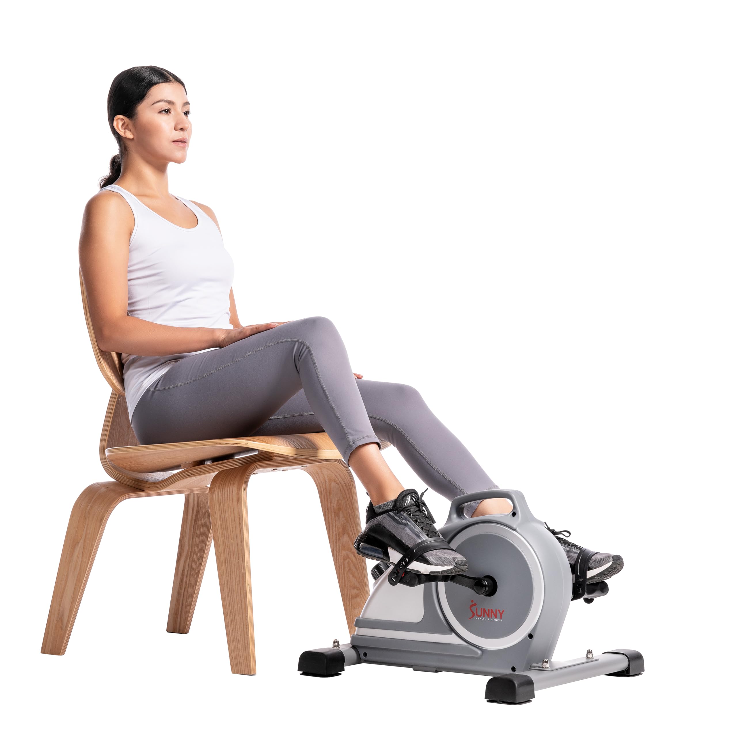 Sunny Health & Fitness Under Desk Bike Pedal Exerciser - Mini Cycle Trainer for Seniors & Home Office Workouts | Arm & Leg Cardio Machine with Magnetic Resistance & Bluetooth App Connectivity | Perfect for Elderly Fitness, Physical Therapy & Sedentary Workers