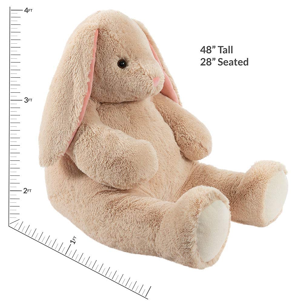 **Vermont Teddy Bear Giant Bunny Stuffed Animal - 4 Ft Large Plush Rabbit Toy for Kids & Adults, Soft Huggable Easter Gift for Bedroom Decor, Nursery, or Cuddling - Giant Cuddle Collection**