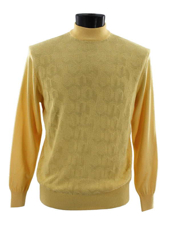 Bassiri Long Sleeve Mock Neck Yellow Sweater for Women - Soft Winter Pullover Casual Knit Top | Perfect for Office Wear, Date Night & Fall Layering