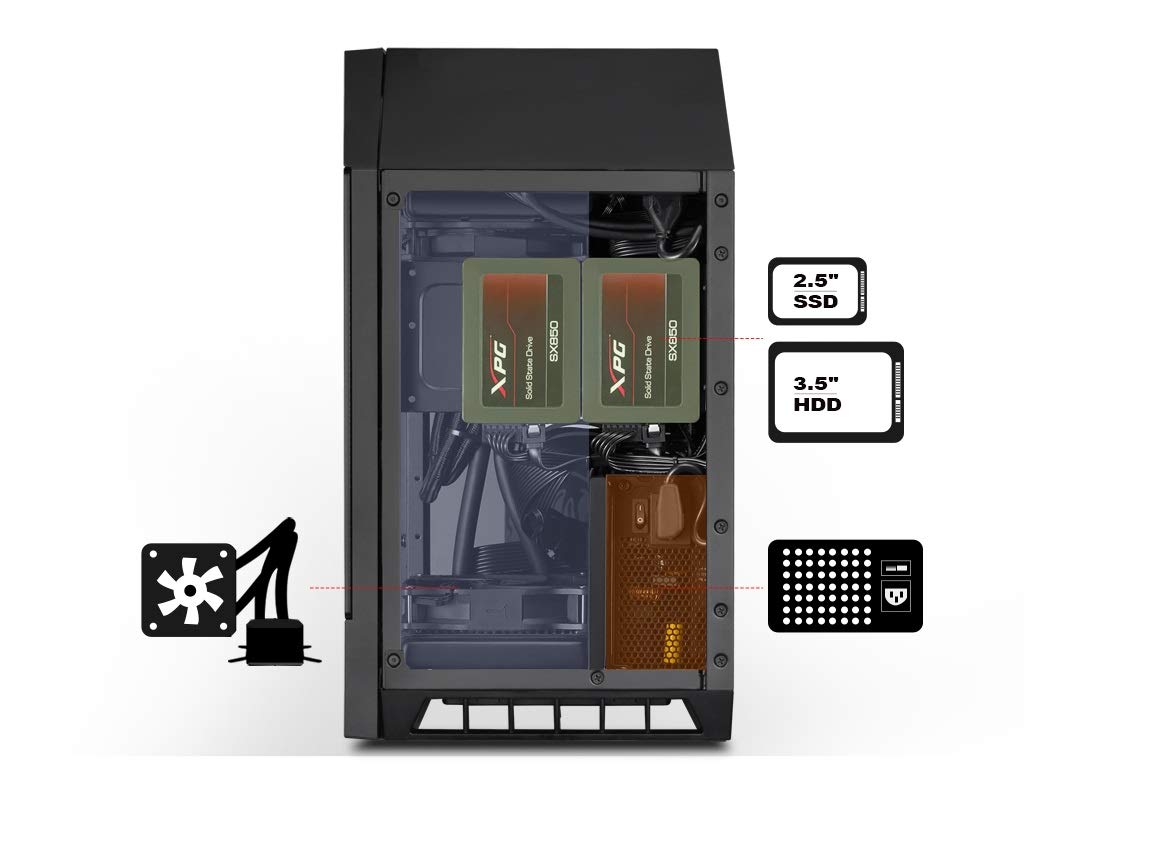 SilverStone Technology LD03B Mini-ITX PC Case - Compact Vertical Design with Tempered Glass Side Panel | Perfect for Small Form Factor Gaming & Home Theater PC Builds