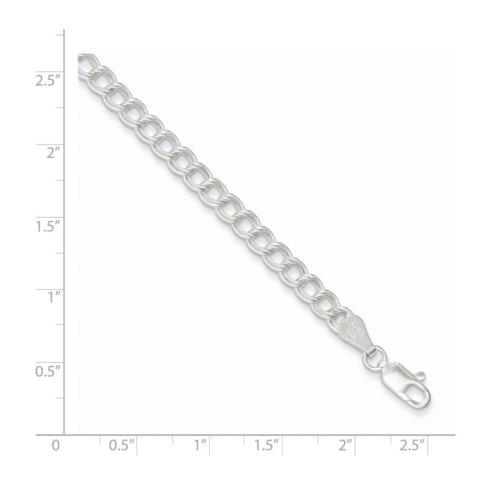 925 Sterling Silver Double Link Charm Bracelet with Lobster Clasp - Elegant Dainty Jewelry for Women, Perfect for Gifts, Parties & Everyday Wear
