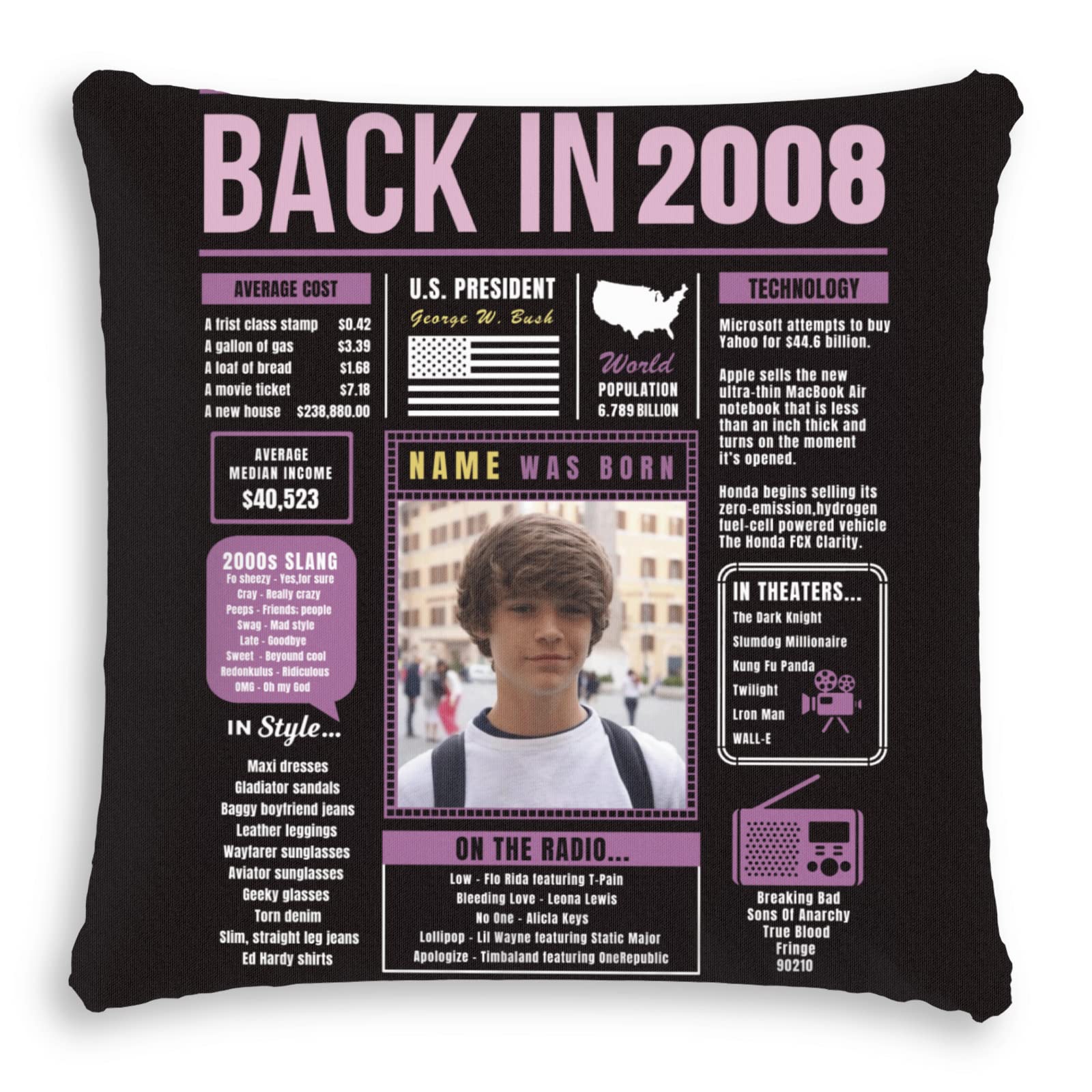 16th & 67th Birthday Throw Pillow - Purple Custom Sofa Cushion Cover | Super Soft Birthday Party Decor for Girls, Boys, Women & Men | Perfect for Birthday Gifts, Home Decor & Celebration Parties