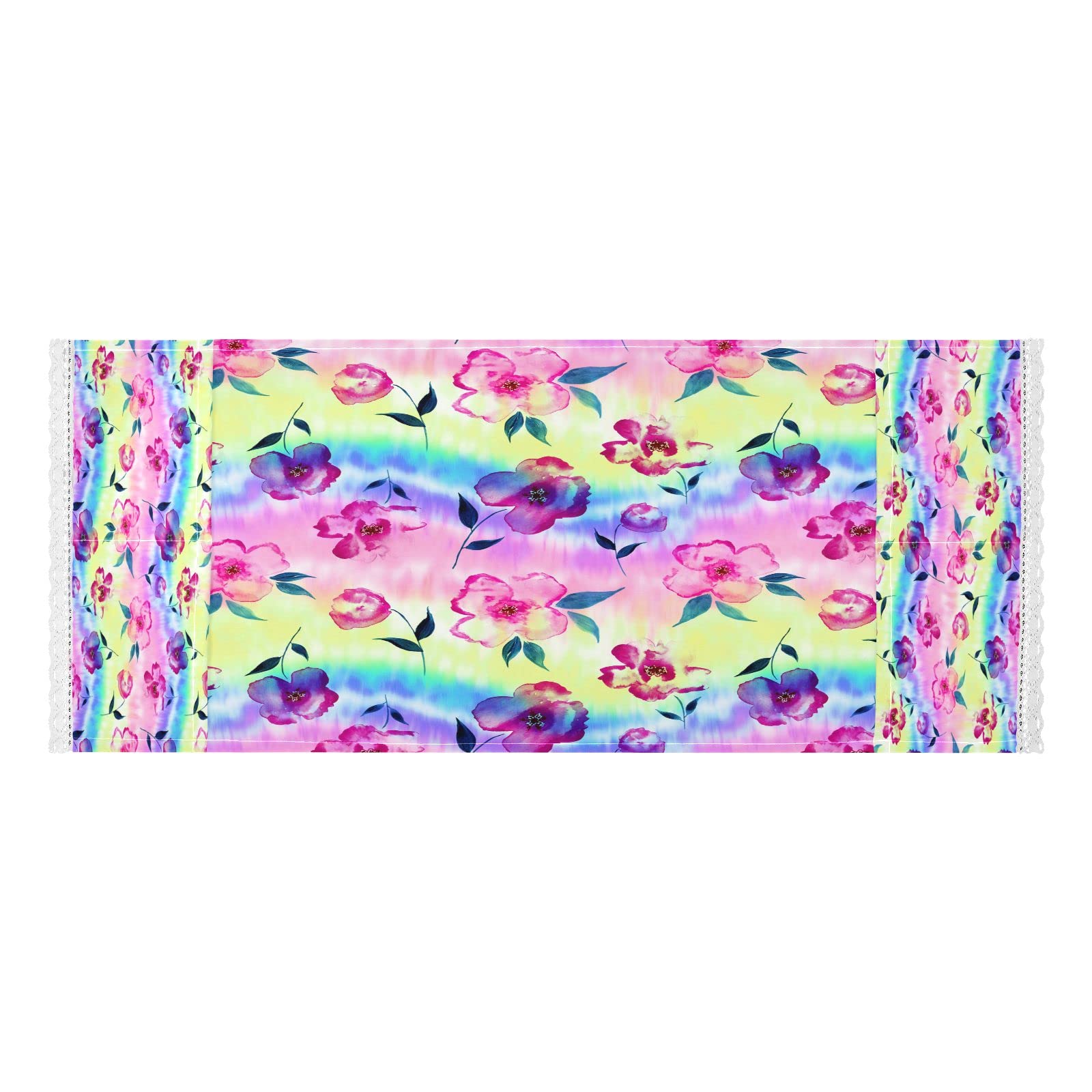 Kigai Tie Dyed Rainbow Flower Washing Machine Cover - Top Load Washer Dryer Fabric Dust Proof Cover with Storage Bags for Home Appliances - Perfect for Refrigerator, Oven & Laundry Room Protection