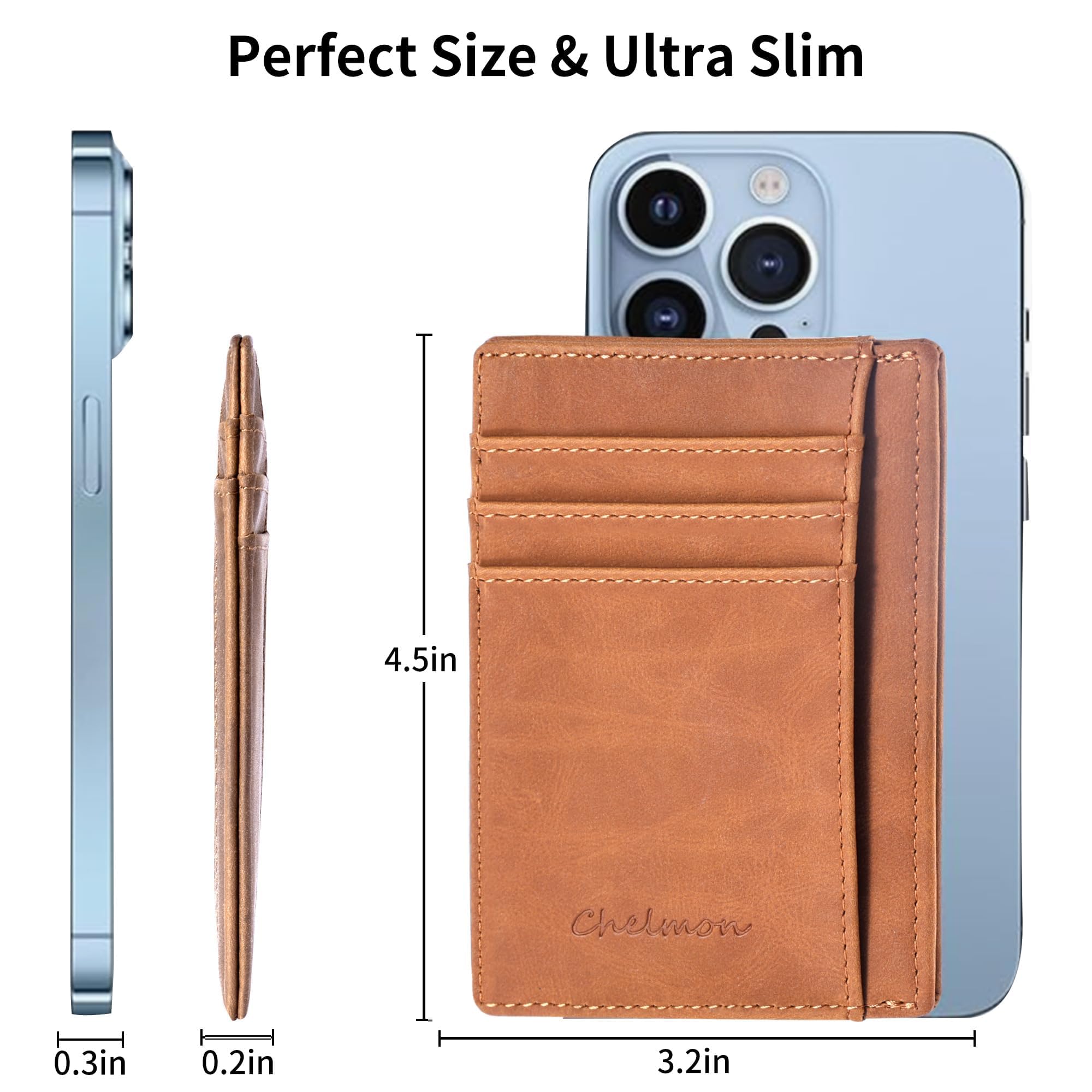 Slim RFID Blocking Wallet for Men - Minimalist Front Pocket Credit Card Holder - Perfect for Travel, Business & Everyday Use