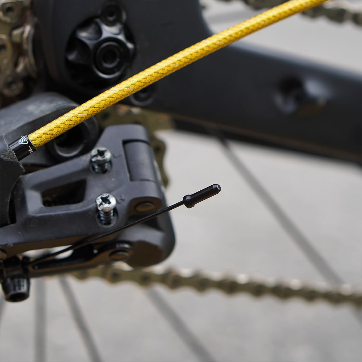 Shimano SRAM Road Bike Derailleur Cable Set - CNC Braided Teflon Coated Gear Cable Housing & Inner Line for Bicycle & Mountain Bike (Black/Gold/Silver/Titanium) - Perfect for Smooth Shifting on Road & Trail Rides