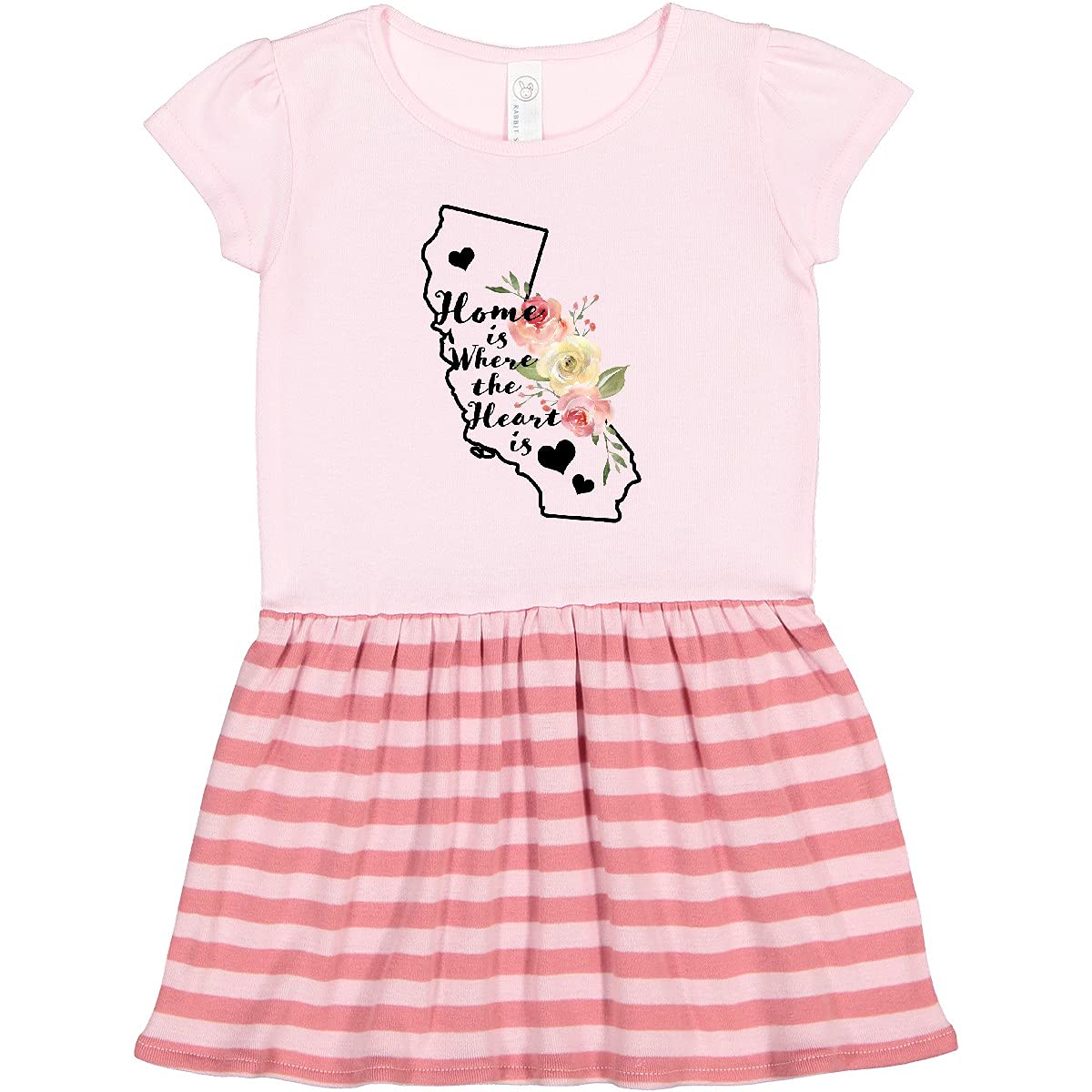 Inktastic California Home is Where The Heart is Watercolor Print Toddler Dress - Cute Outfit for Girls, Casual Wear, Family Photos & Special Occasions