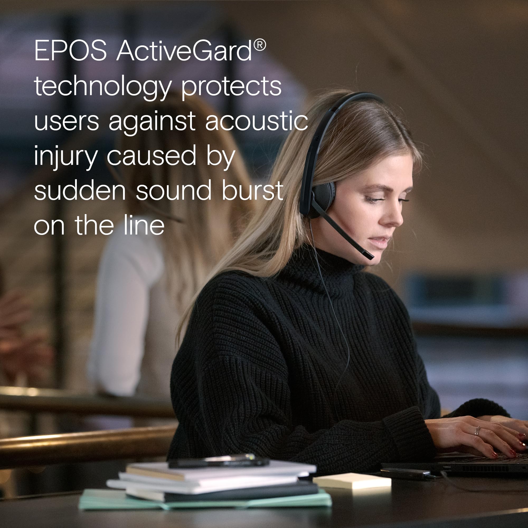 EPOS I SENNHEISER C10 USB Wired Headset with Noise-Canceling Microphone | USB-C Connectivity & EPOS BrainAdapt™ Technology for Office, Gaming & Online Meetings - Black